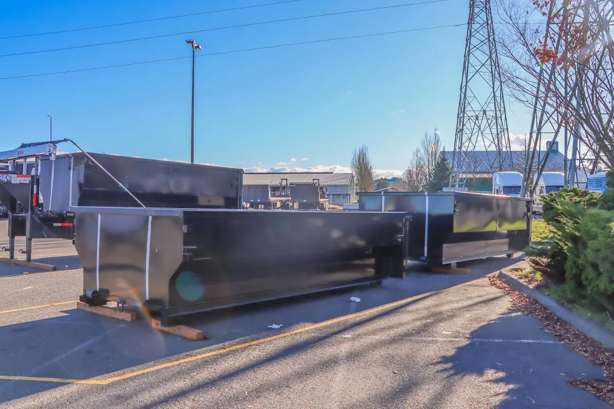Roll-off dumpster ready for waste disposal at job site for Roofing Dumpster Rental in Zion